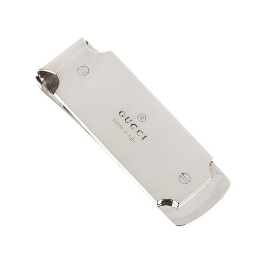 Gucci Sterling Silver Engraved Logo Money Clip