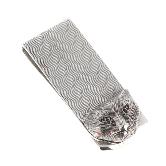 Gucci Sterling Silver Feline Cat Money Clip