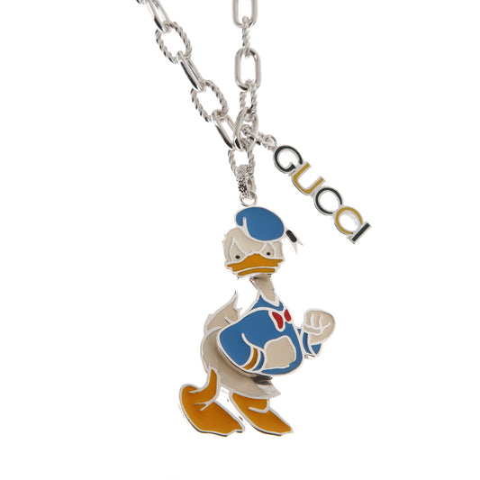 Gucci x Disney Donald Duck Sterling Silver Pendant Necklace