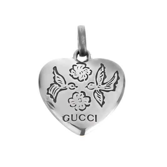 Gucci Sterling Silver Heart Pendant – "Blind for Love"