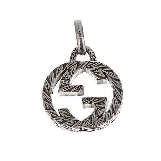 Gucci Sterling Silver Interlocking GG Engraved Pendant