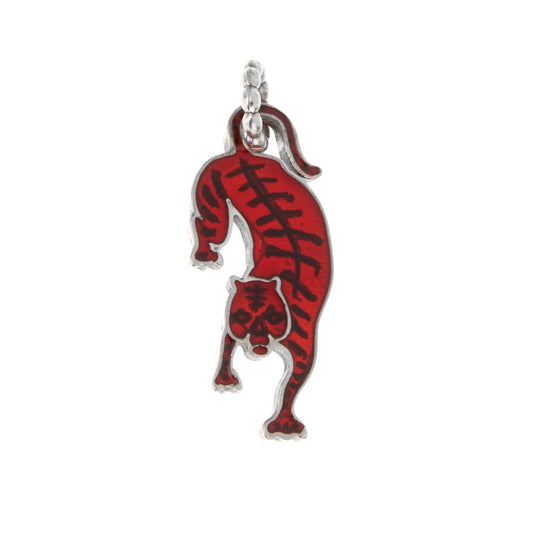 Gucci Sterling Silver Red Enamel Tiger Pendant