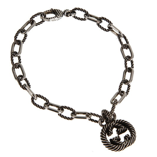 Gucci Aged Sterling Silver Interlocking G Chain Bracelet – 7 1/2"