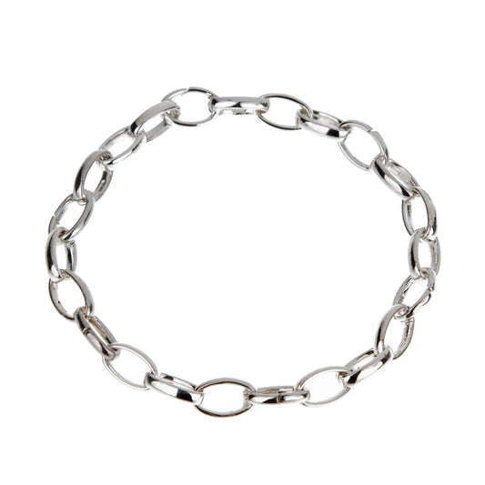Gucci Sterling Silver Oval Link Chain Bracelet - 7"
