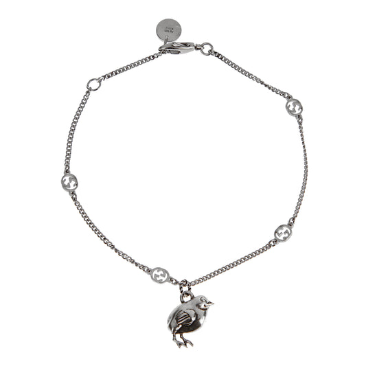 Gucci Sterling Silver Chick Charm Bracelet 7"