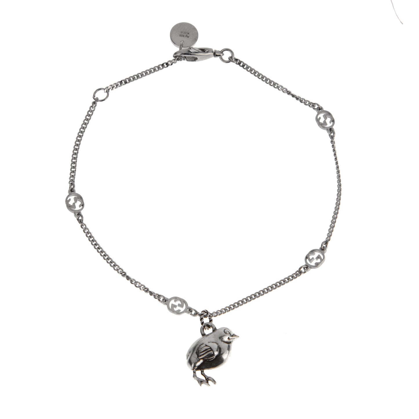 Gucci Sterling Silver Chick Charm Bracelet – 7 1/2"