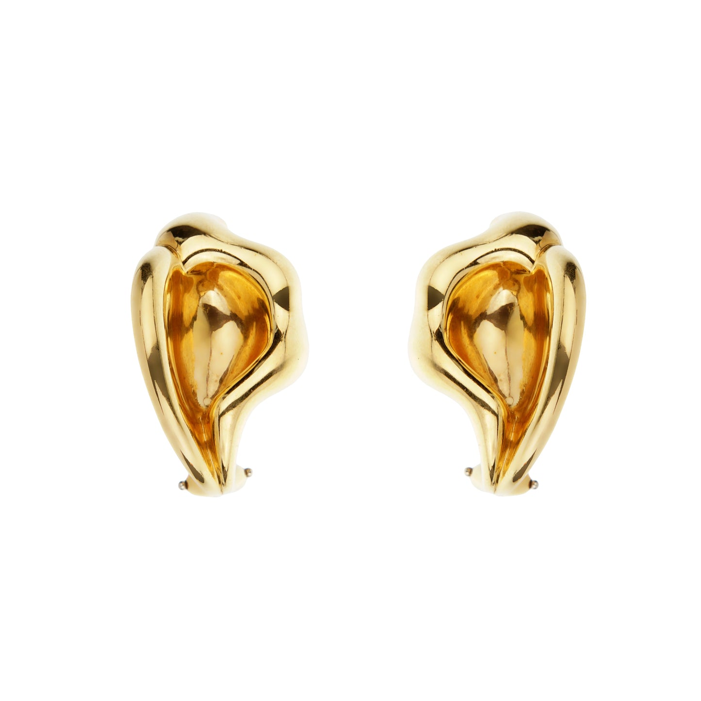 Tiffany & Co Calla Lily 18k Yellow Gold Vintage Earrings