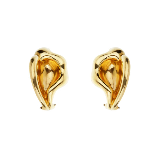 Tiffany & Co Calla Lily 18k Yellow Gold Vintage Earrings