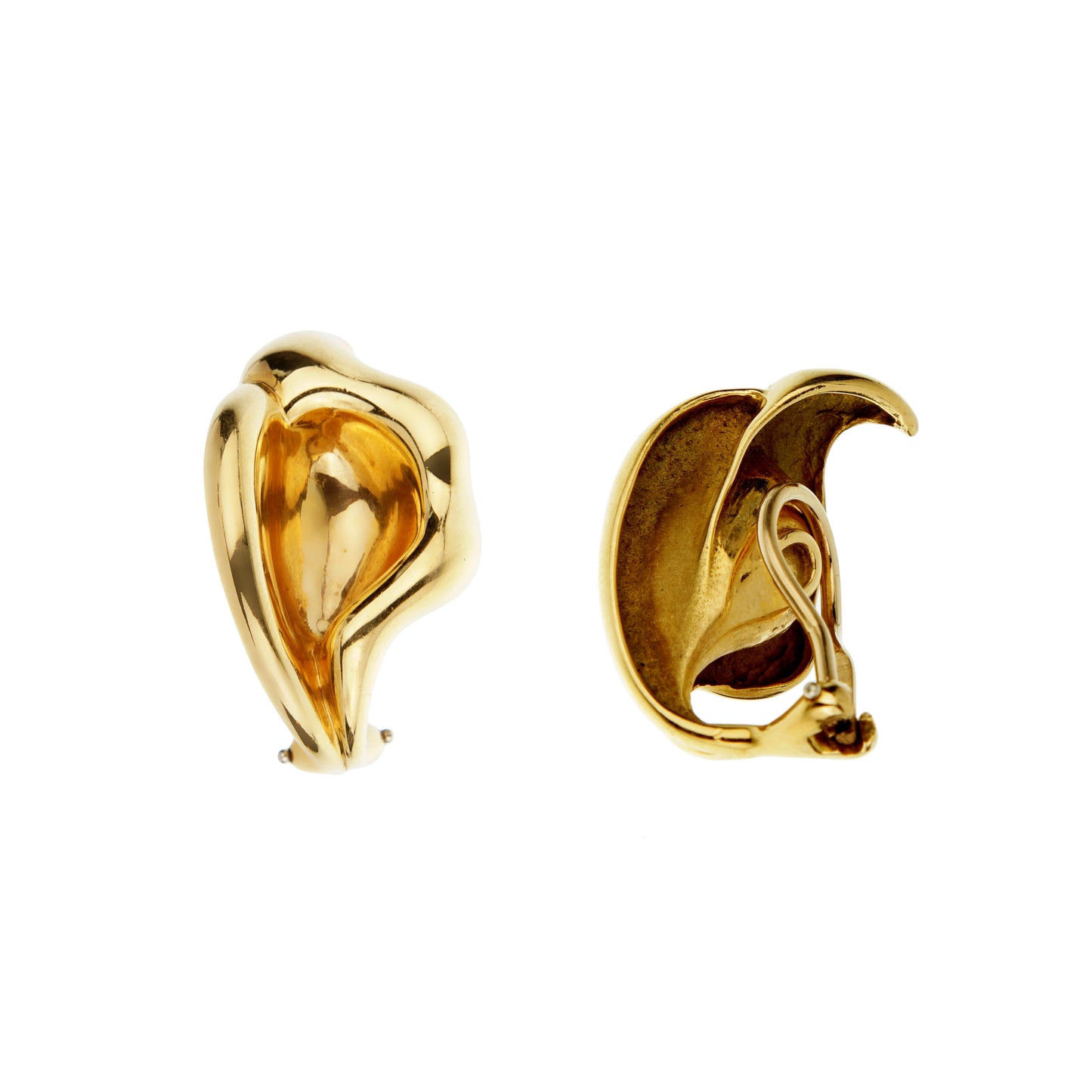 Tiffany & Co Calla Lily 18k Yellow Gold Vintage Earrings