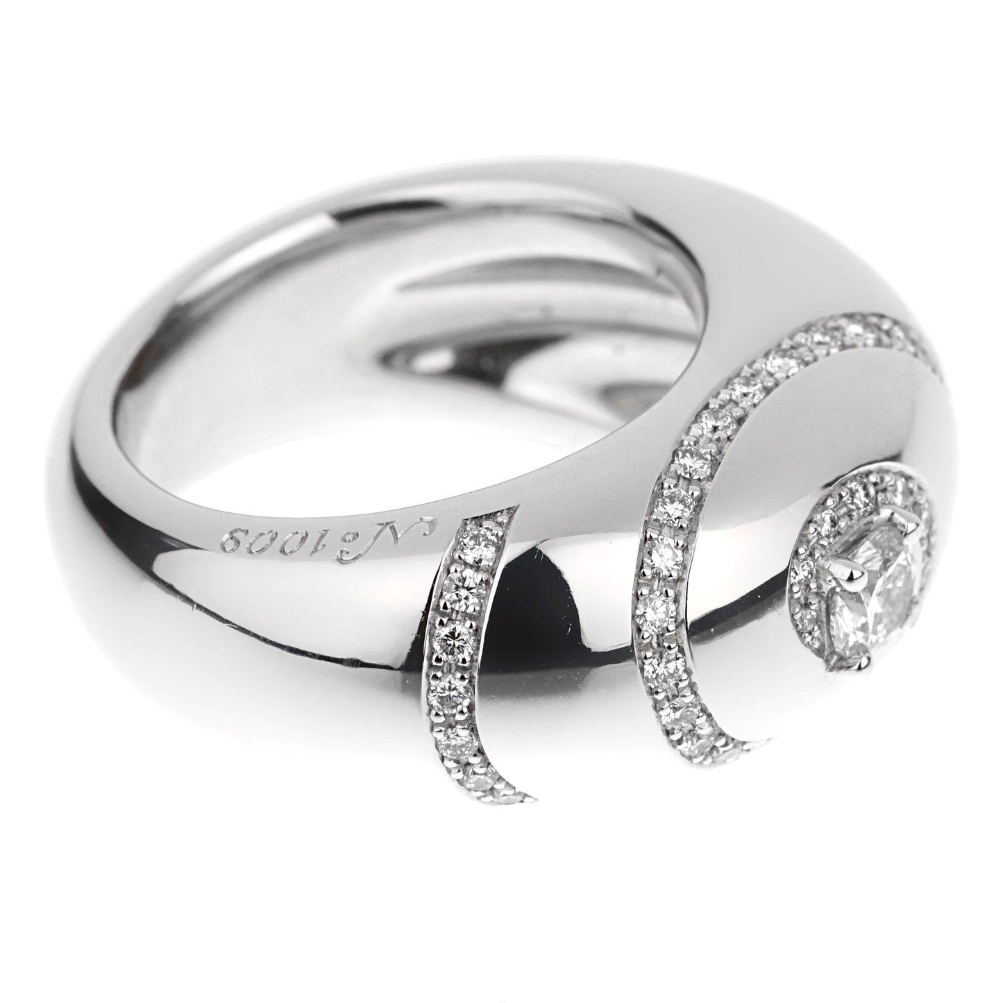 Breguet Diamond White Gold Band Cocktail Ring