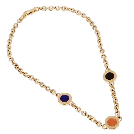 Bulgari Bulgari Lapis Coral Onyx Vintage Yellow Gold Necklace