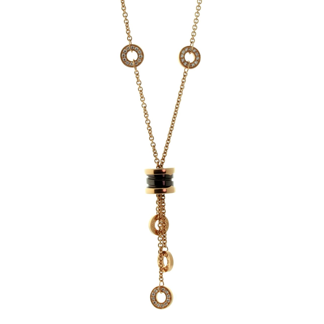 Bulgari B.Zero1 Ceramic Diamond Gold Necklace