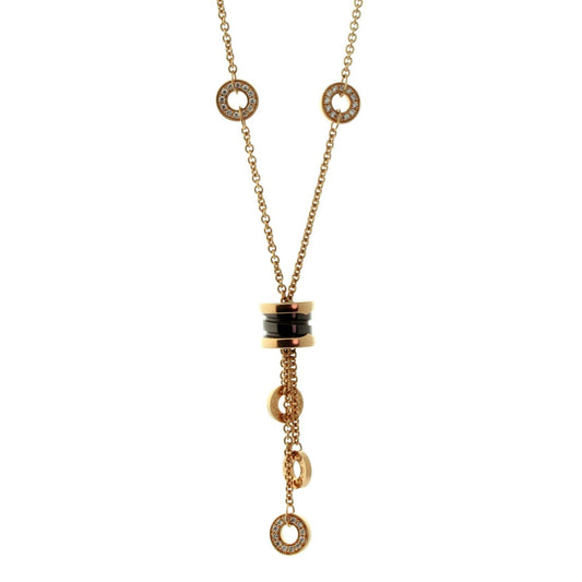 Bulgari B.Zero1 Ceramic Diamond Gold Necklace