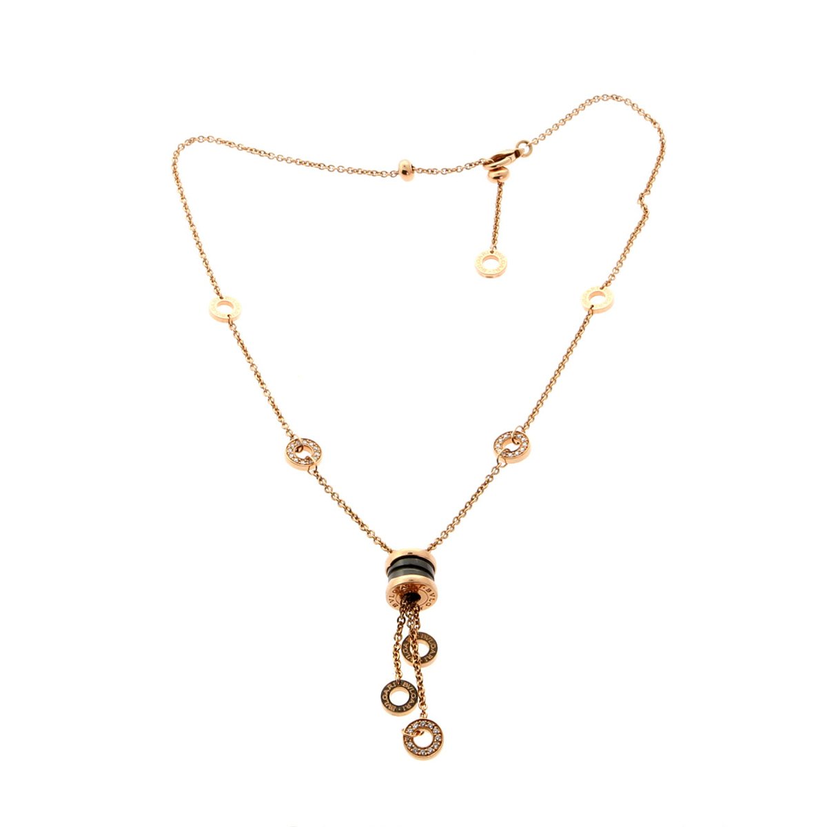 Bulgari B.Zero1 Ceramic Diamond Gold Necklace