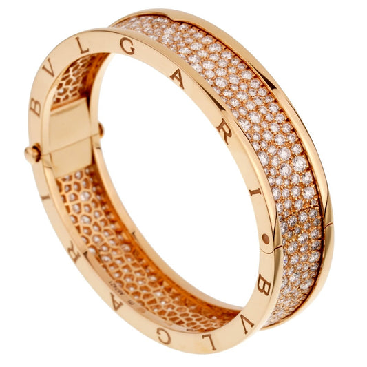 Bvlgari B.Zero1 Diamond 18k Rose Gold Bangle Bracelet