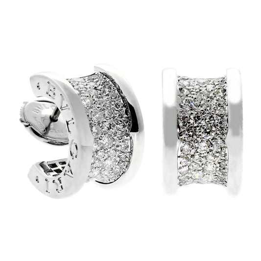 Bulgari B.Zero1 Pave Diamond White Gold Earrings