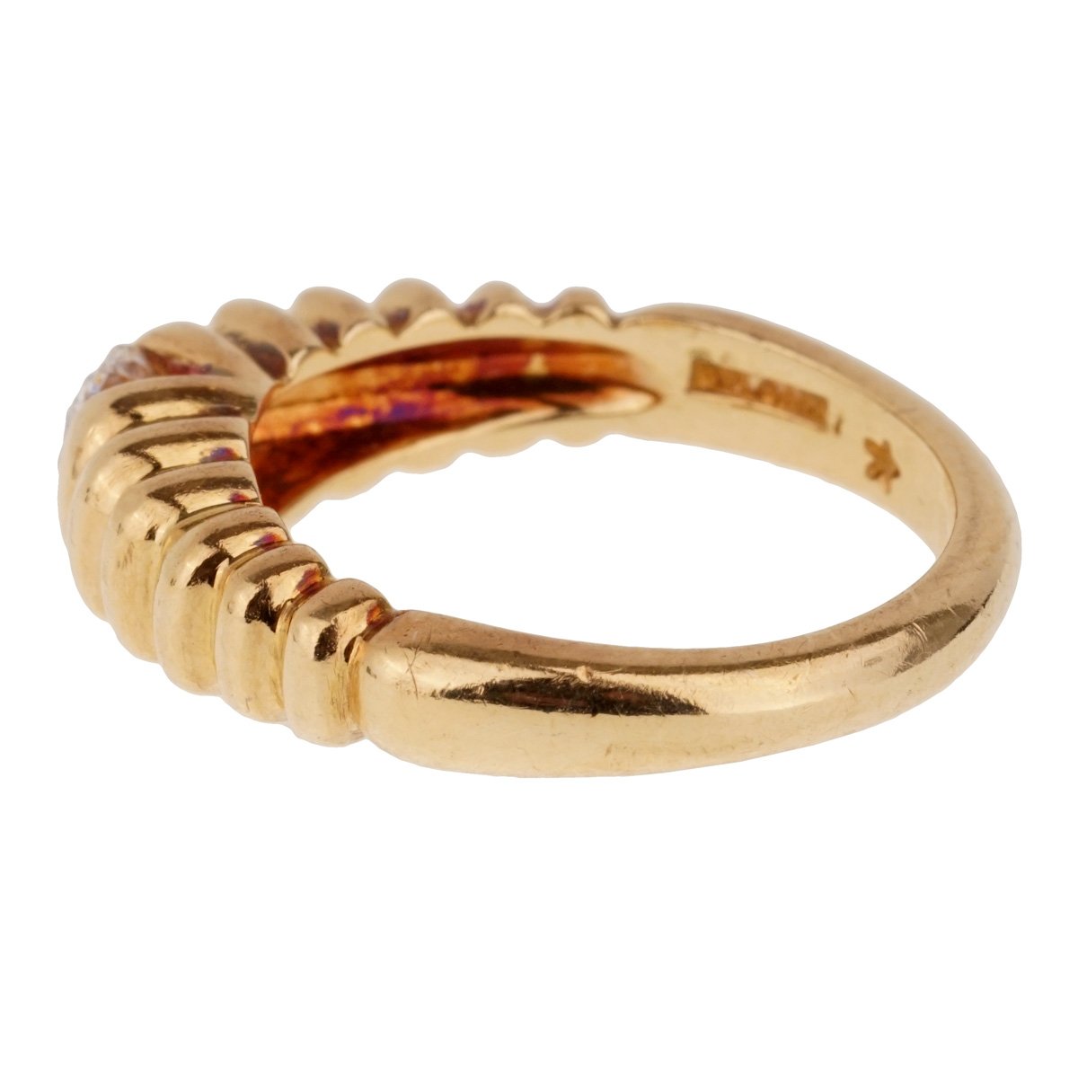 Bulgari Diamond Solitaire Gold Vintage Ring Sz 5 1/4