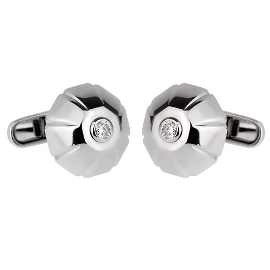 Bulgari Diamond White Gold Cufflinks