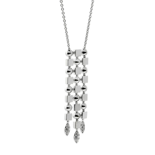 Bulgari Lucea White Gold Diamond Drop Pendant Necklace