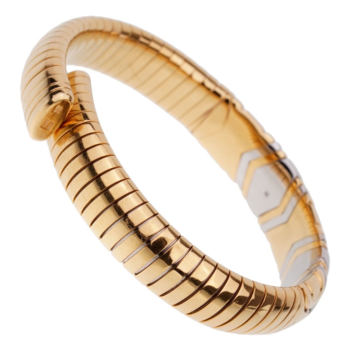 Bulgari Parentesi 18k Yellow Gold Cuff Bangle Bracelet