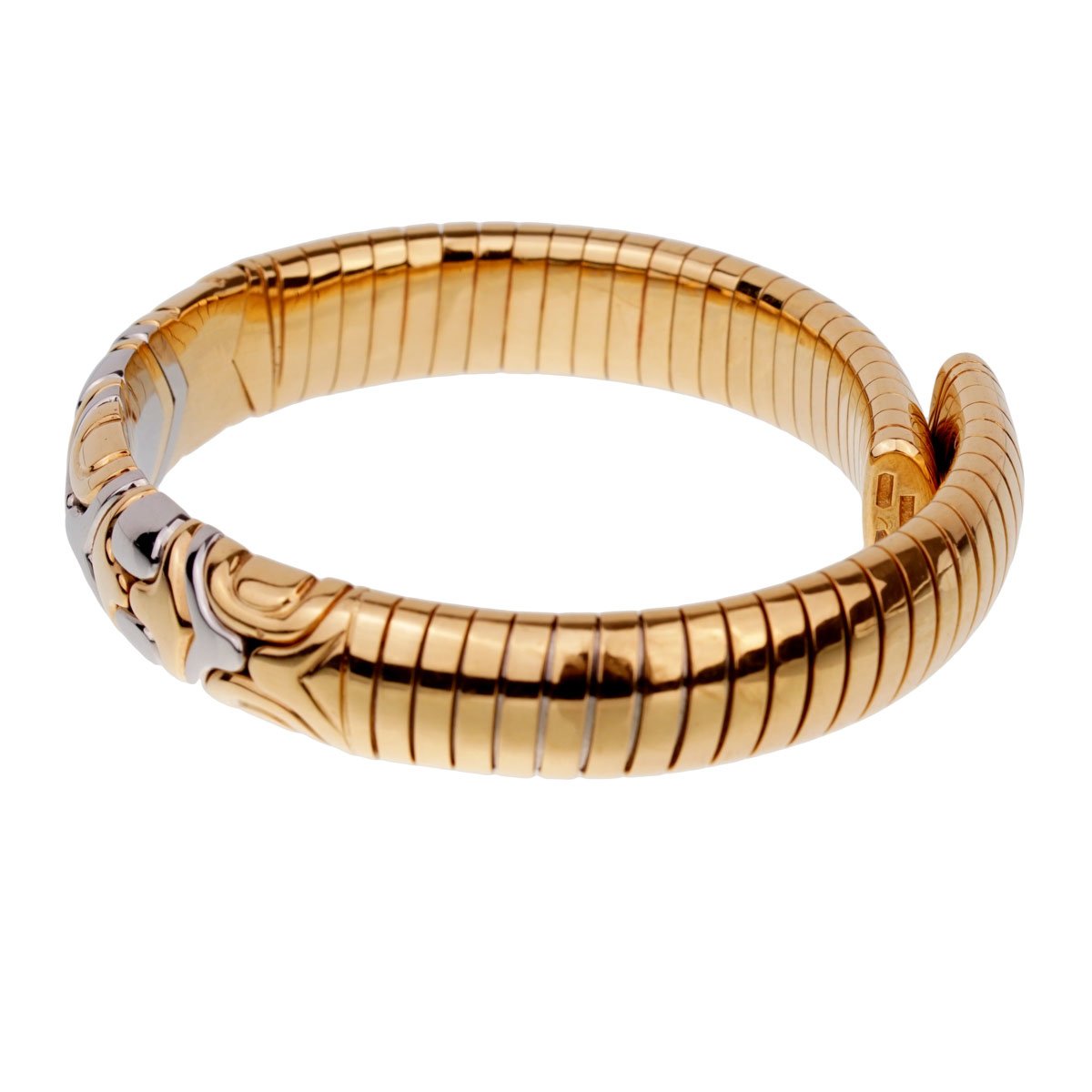 Bulgari Parentesi 18k Yellow Gold Cuff Bangle Bracelet