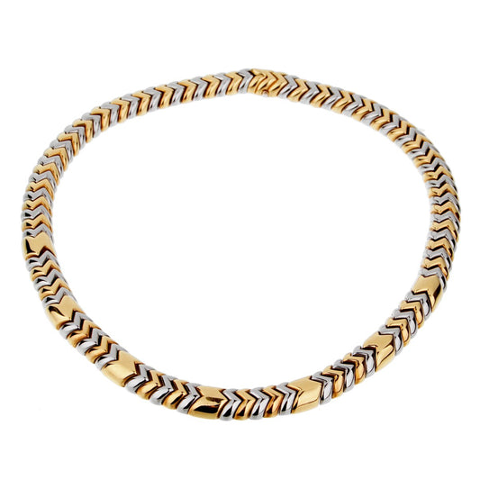 Bulgari Spiga White Yellow Gold Necklace