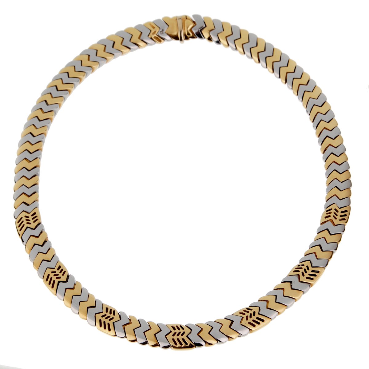 Bulgari Spiga White Yellow Gold Necklace