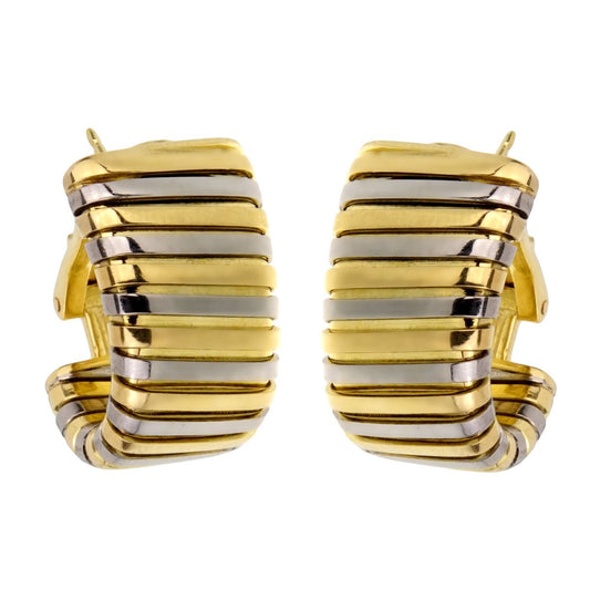 Bvlgari Tubogas Yellow & White Gold Earrings