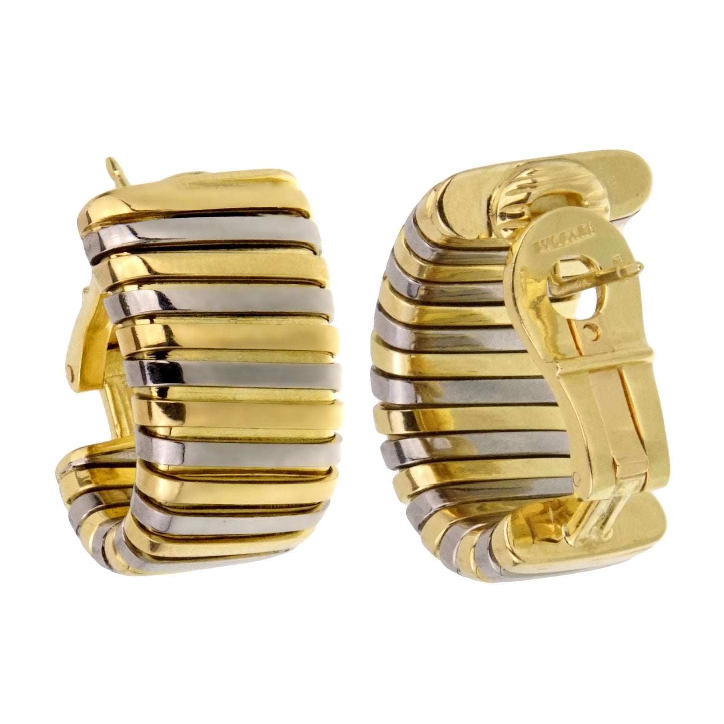 Bvlgari Tubogas Yellow & White Gold Earrings