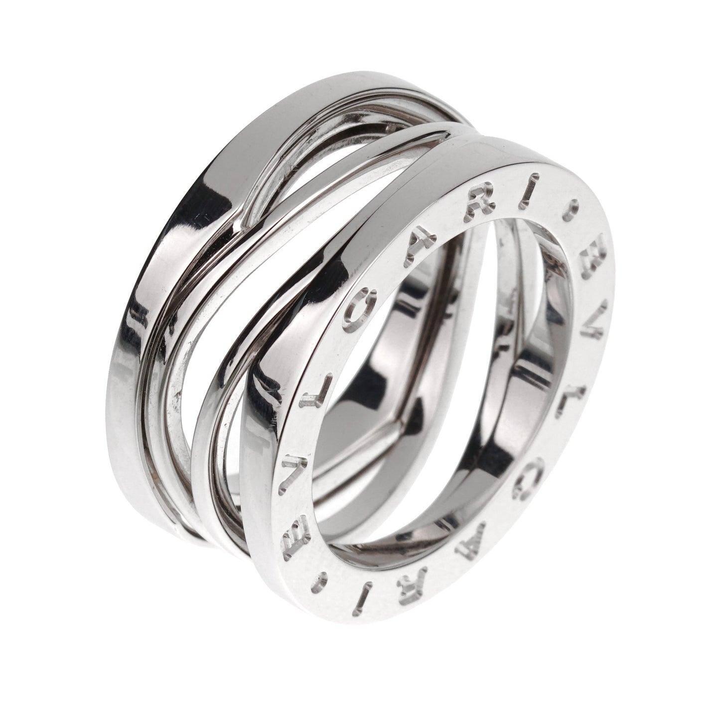 Bvlgari B.zero1 Legend Three Band White Gold Ring Sz 5 1/2