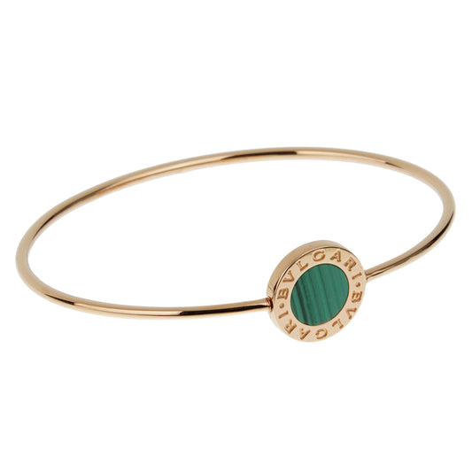 Bvlgari Bvlgari Malachite Rose Gold Medium Bangle Bracelet