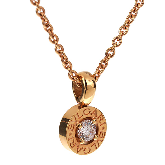 Bvlgari Bvlgari Solitaire Diamond Rose Gold Pendant Necklace