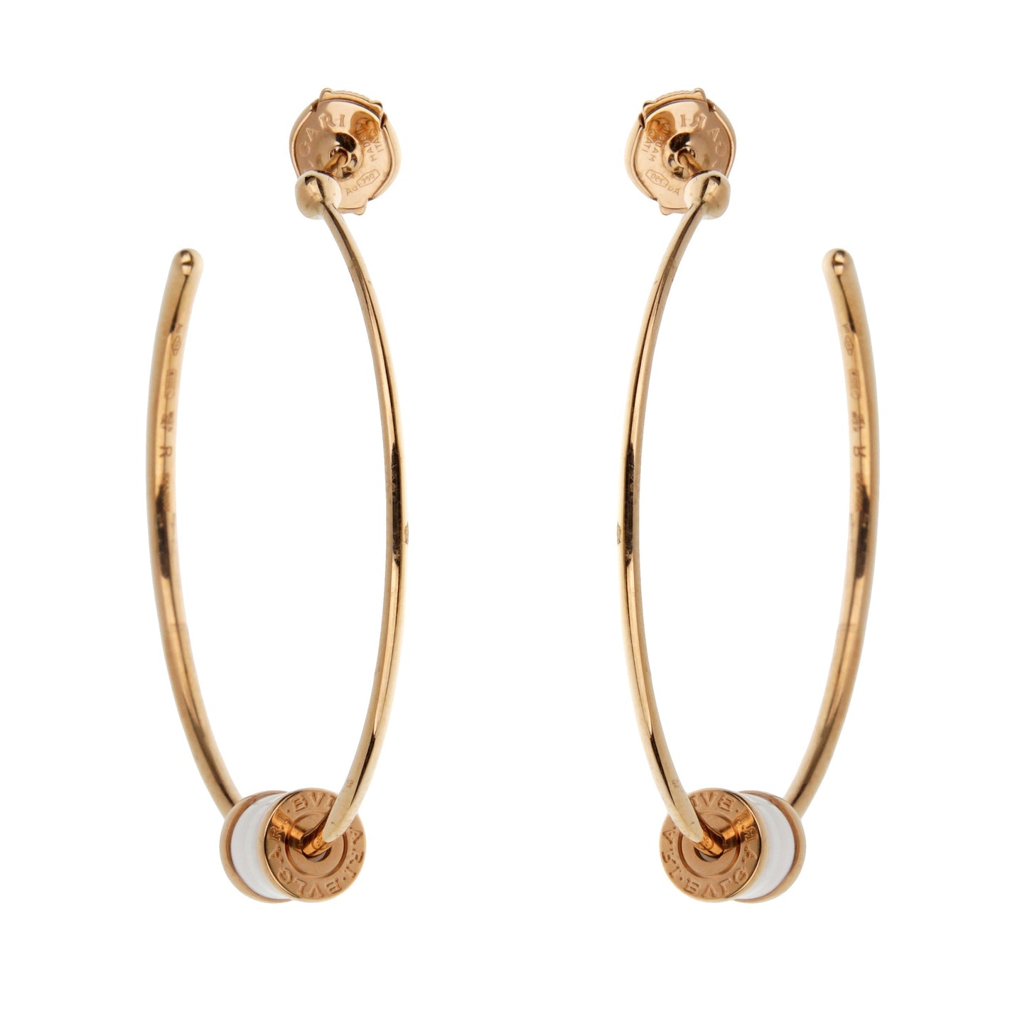Bvlgari B.zero1 Ceramic Rose Gold Hoop Earrings
