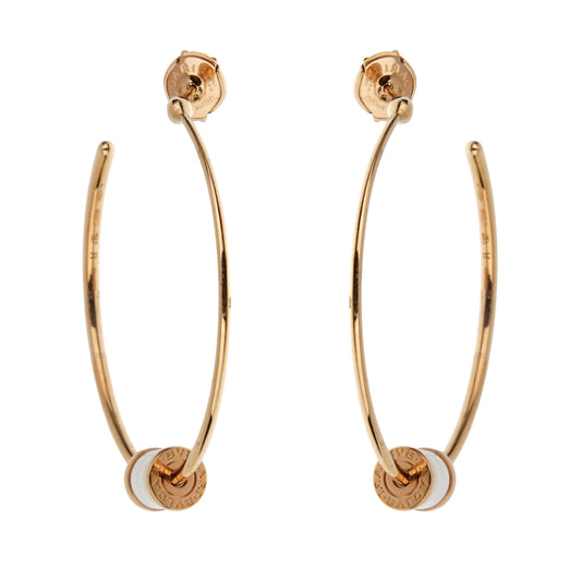 Bvlgari B.zero1 Ceramic Rose Gold Hoop Earrings