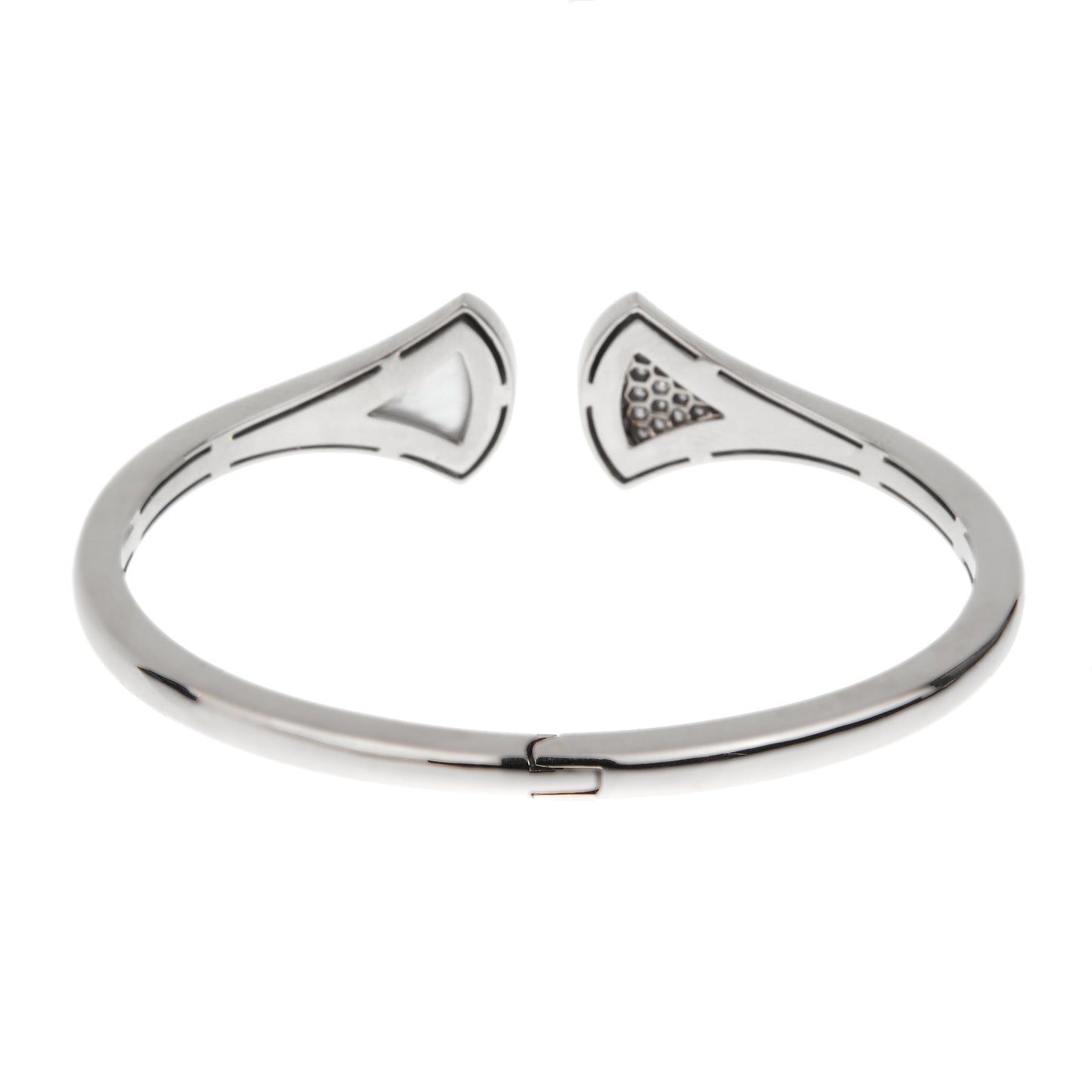 Bvlgari Divas Dream Diamond Mother of Pearl 18k White Gold Cuff Bangle