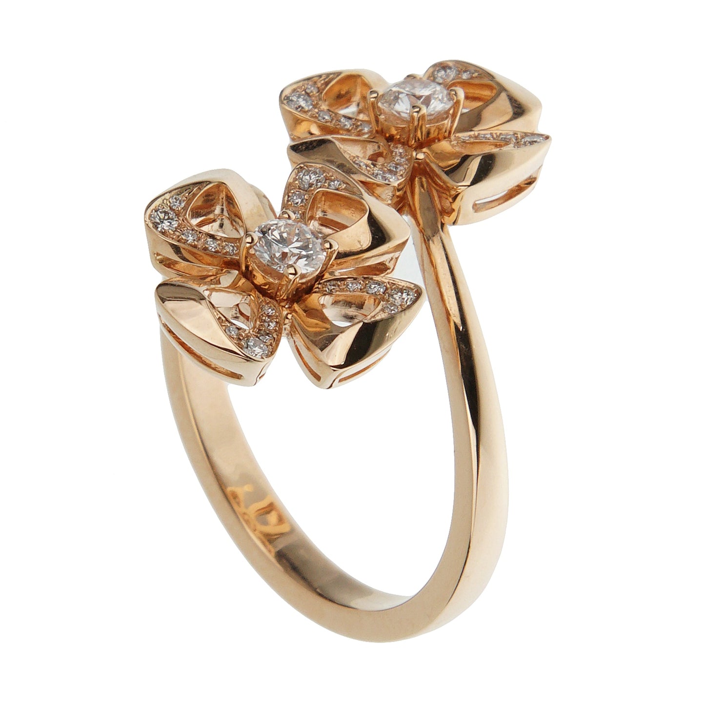 Bvlgari Fiorever 18k Rose Gold Diamond Cocktail Ring