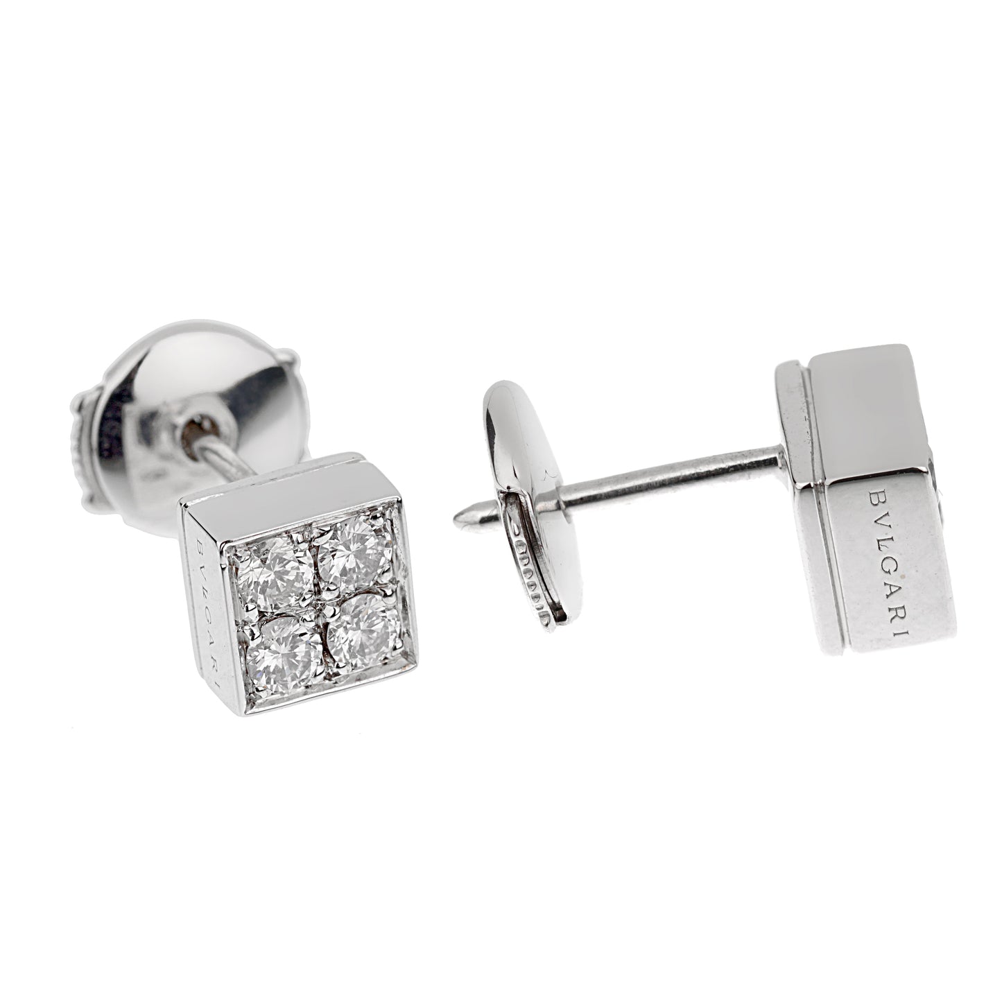 Bvlgari Lucea Diamond White Gold Stud Earrings