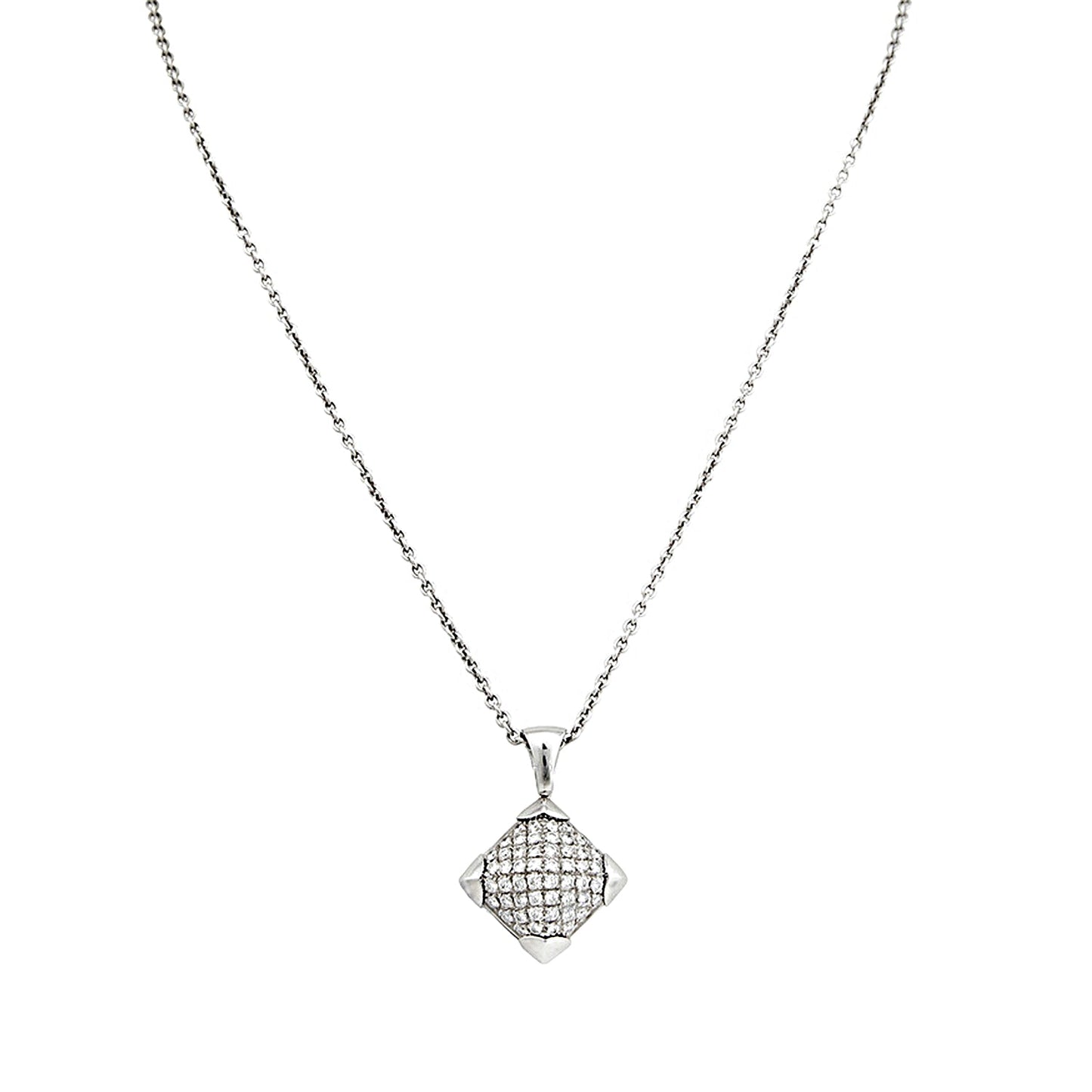 Bvlgari Pyramid Diamond White Gold Pendant Necklace