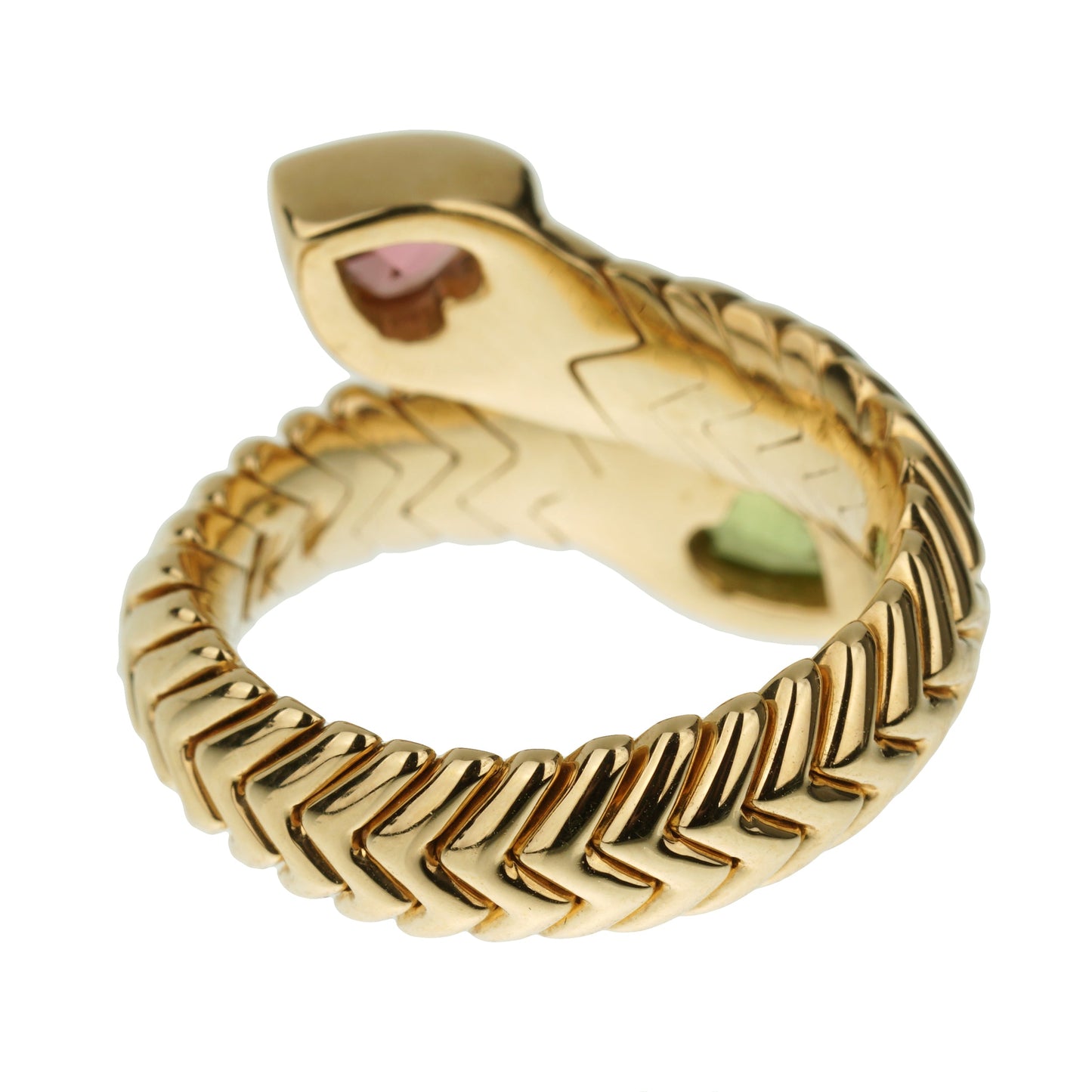 Bvlgari Spiga Tourmaline Peridot 18k Yellow Gold Cocktail Ring