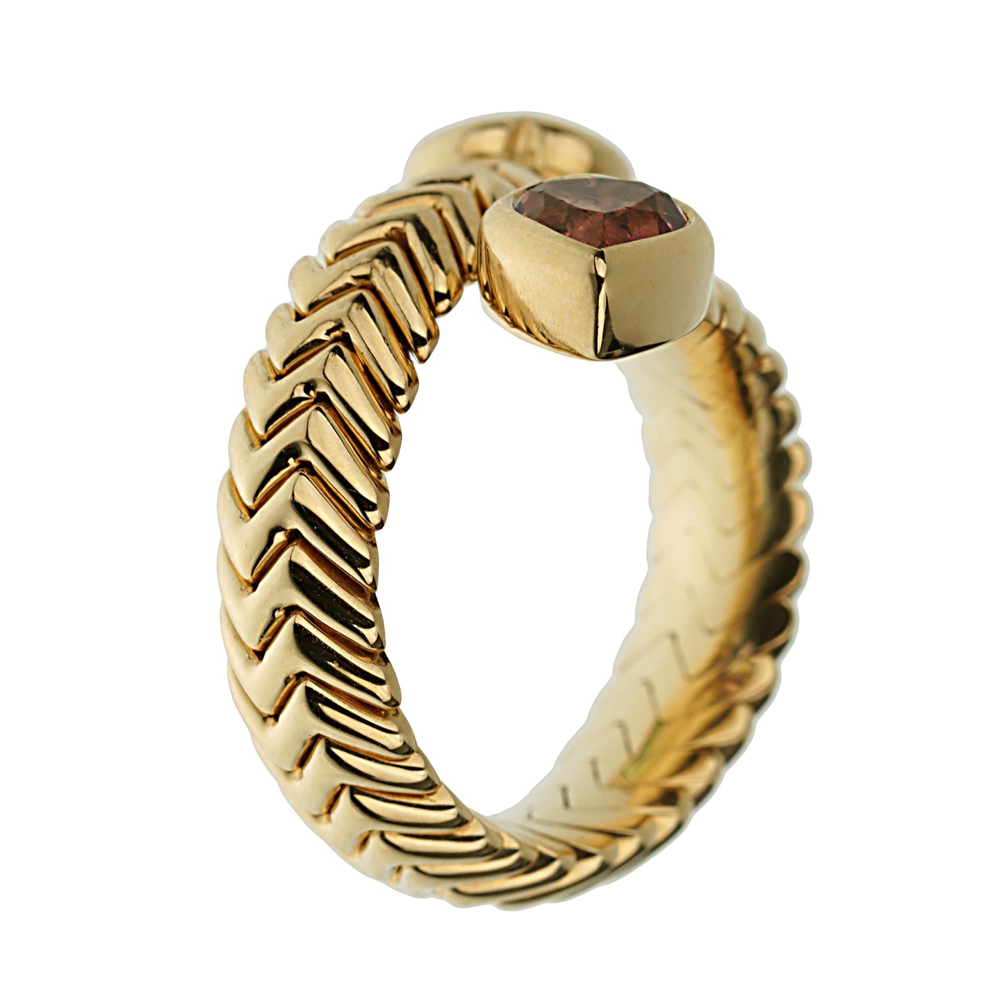 Bvlgari Spiga Tourmaline Peridot 18k Yellow Gold Cocktail Ring