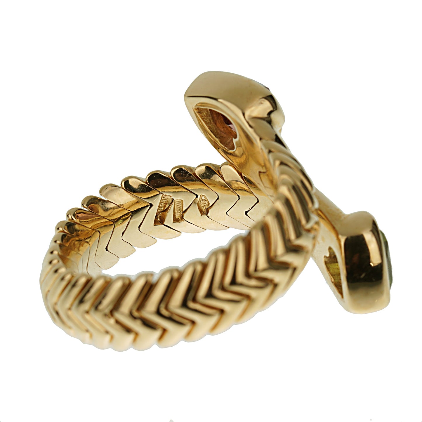 Bvlgari Spiga Tourmaline Peridot 18k Yellow Gold Cocktail Ring