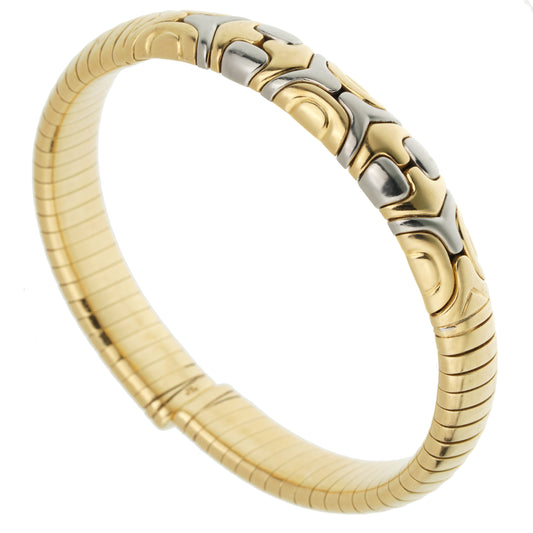 Bvlgari Vintage Alveare Yellow Gold Cuff Bangle Bracelet