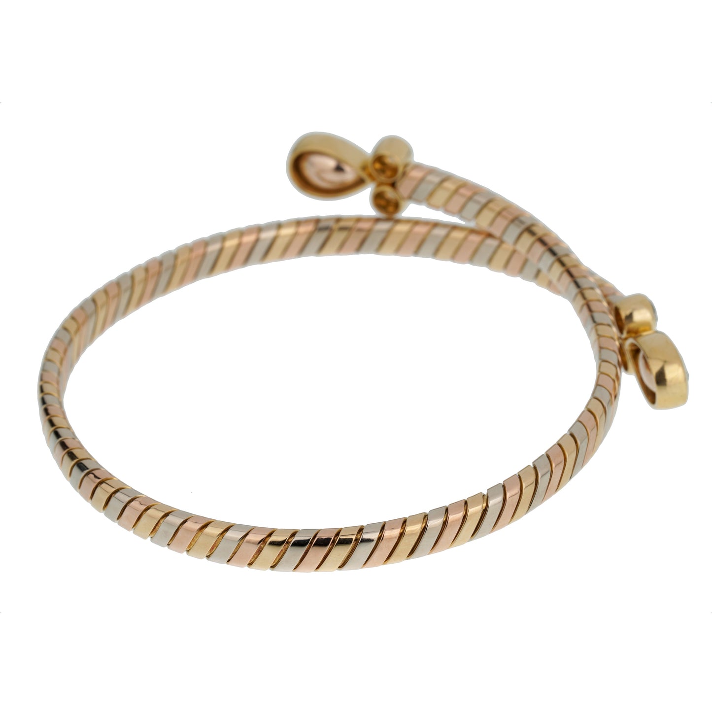 Bvlgari Vintage Tubogas Diamond Choker Tri Color Gold Necklace