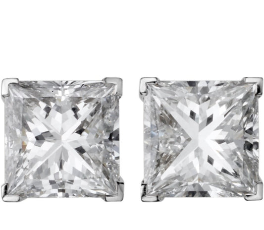 Cartier 1895 Diamond Princess Cut Stud Earrings