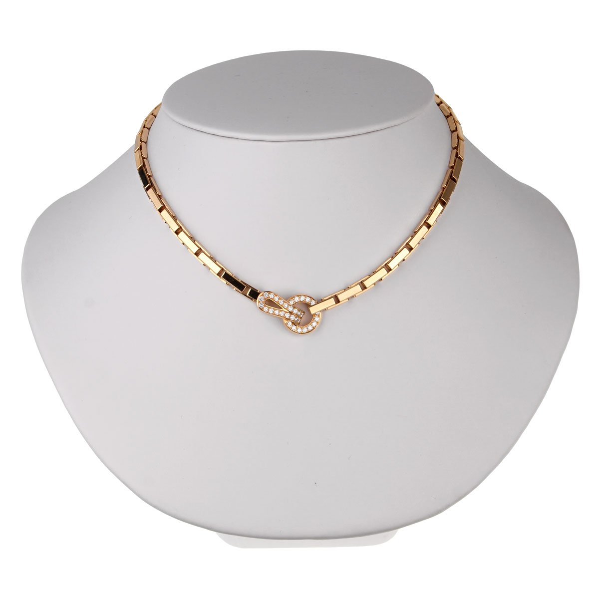 Cartier Agrafe Diamond Gold Necklace