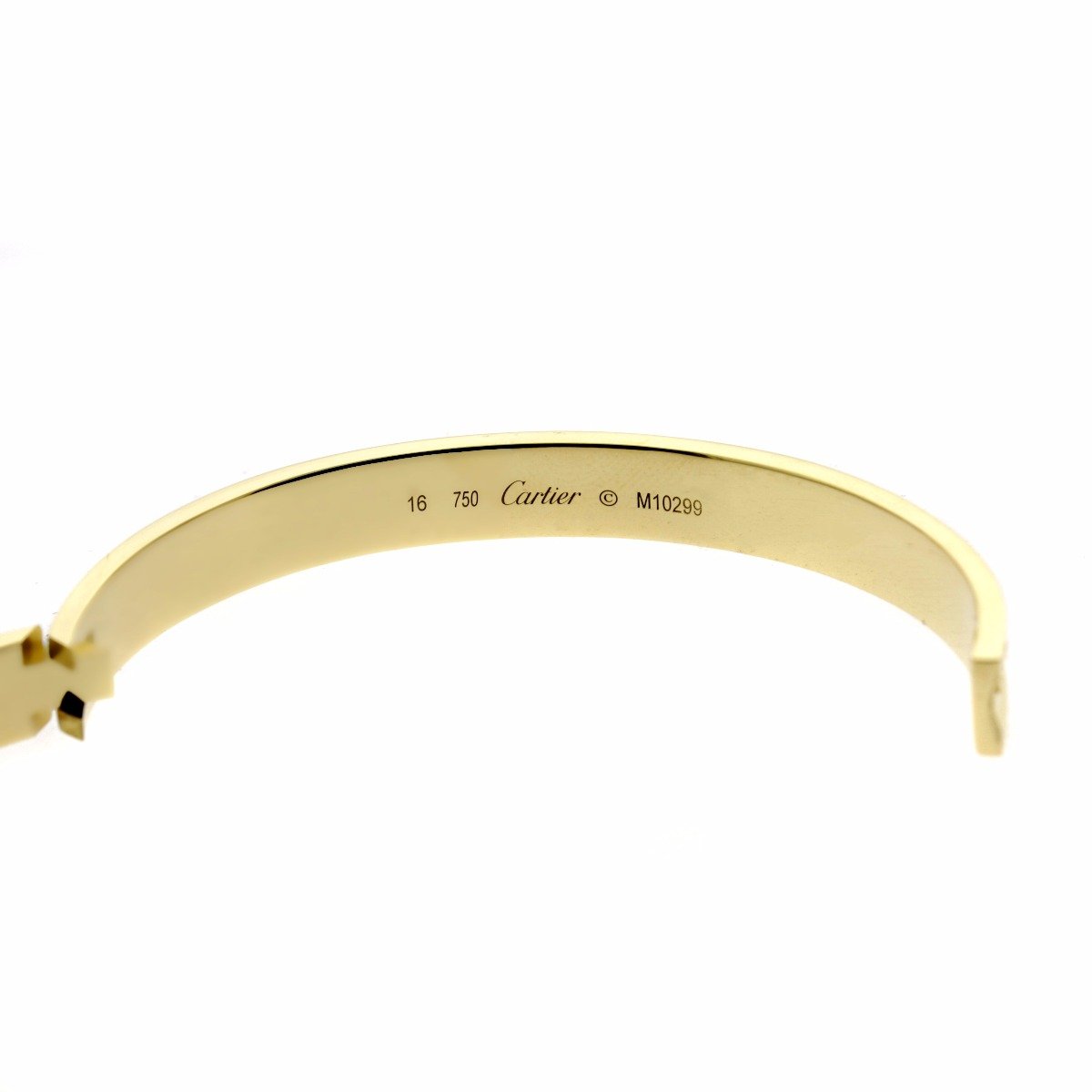 Cartier Anniversary Yellow Gold Diamond Bangle Sz 16