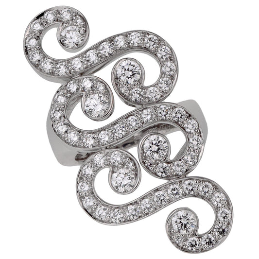 Cartier Arabesque White Gold Diamond Cocktail Ring