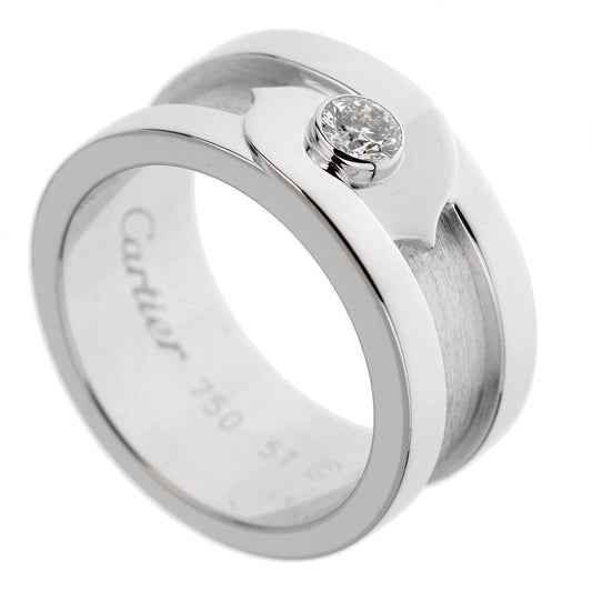 Cartier C de Cartier Vintage White Gold Diamond Solitaire Ring
