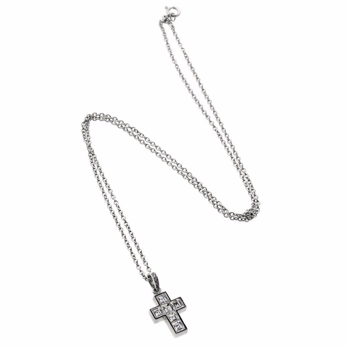 Cartier Diamond Cross Platinum Necklace