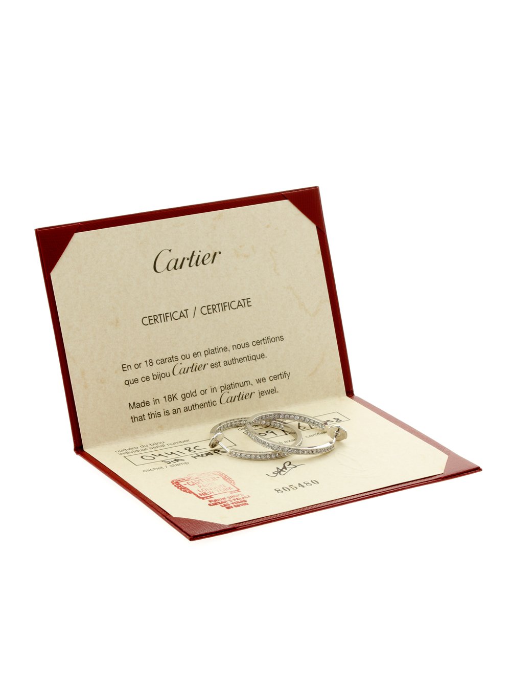 Cartier Diamond Gold Hoop Earrings